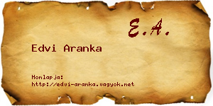 Edvi Aranka névjegykártya